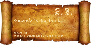 Rusznák Norbert névjegykártya
