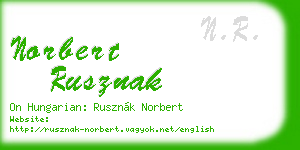 norbert rusznak business card