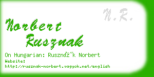 norbert rusznak business card